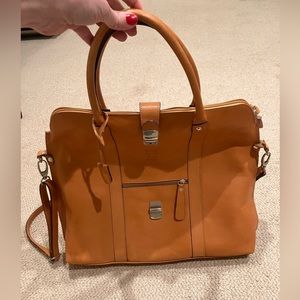 Leather tote briefcase